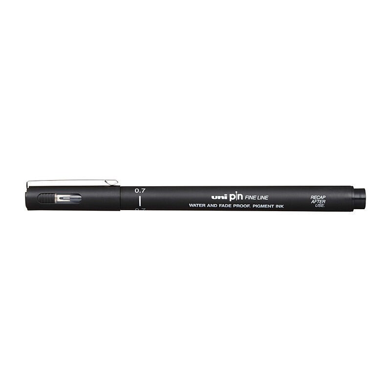 uni Pin Fineliners 0.7 mm Black, Box of 12 uni Pin Fineliners 0.7 mm Black, Box of 12