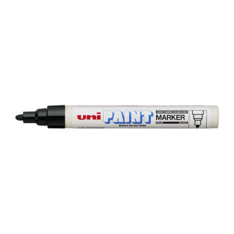 uni Paint Markers PX-20 Medium Bullet Tip Black, Box of 12