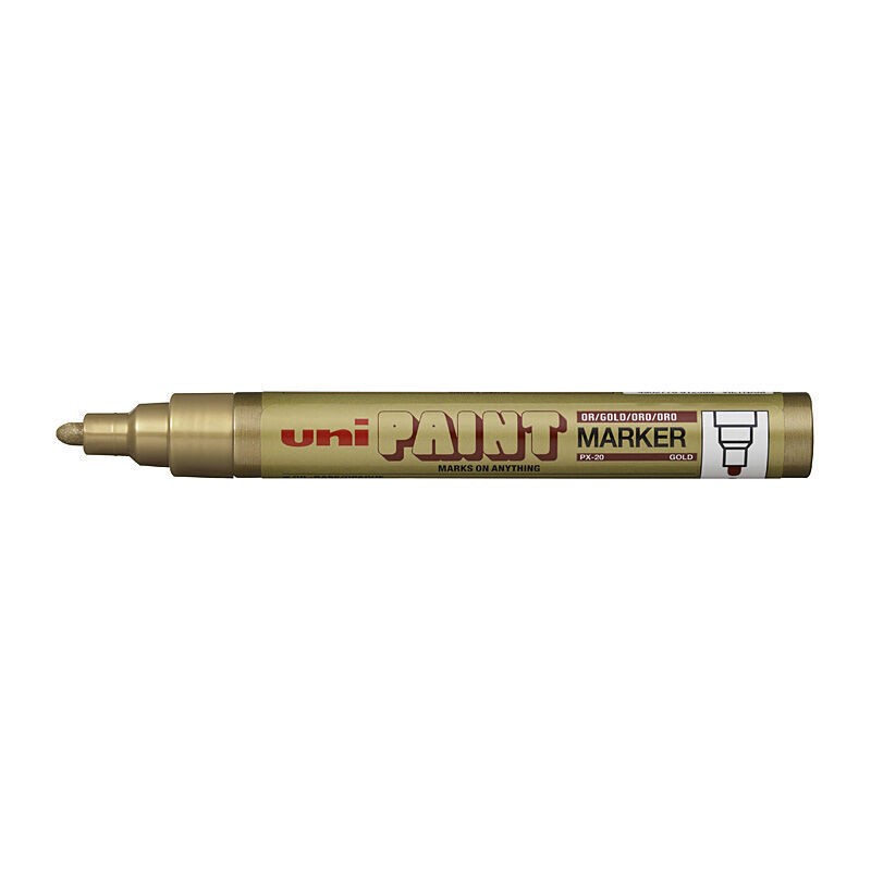 uni Paint Markers PX-20 Medium Bullet Tip Gold, Box of 12 uni Paint Markers PX-20 Medium Bullet Tip Gold, Box of 12