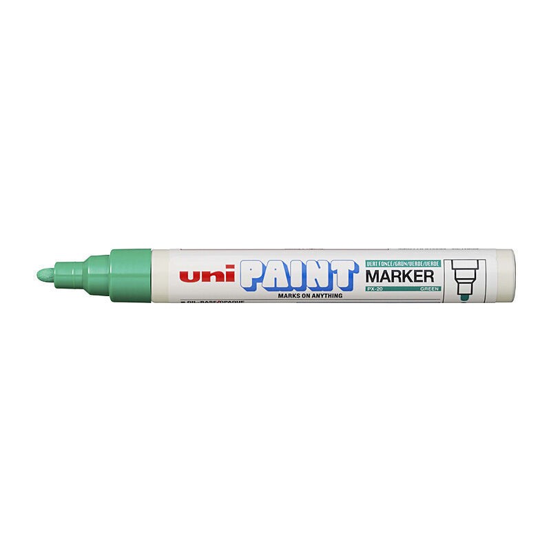 uni Paint Markers PX-20 Medium Bullet Tip Green, Box of 12 uni Paint Markers PX-20 Medium Bullet Tip Green, Box of 12