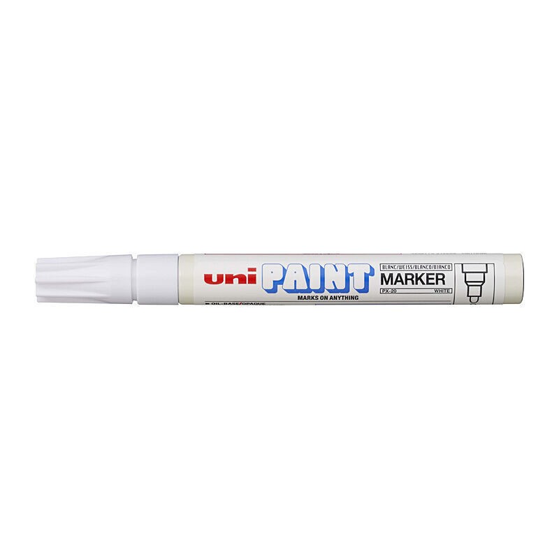 uni Paint Markers PX-20 Medium Bullet Tip White, Box of 12