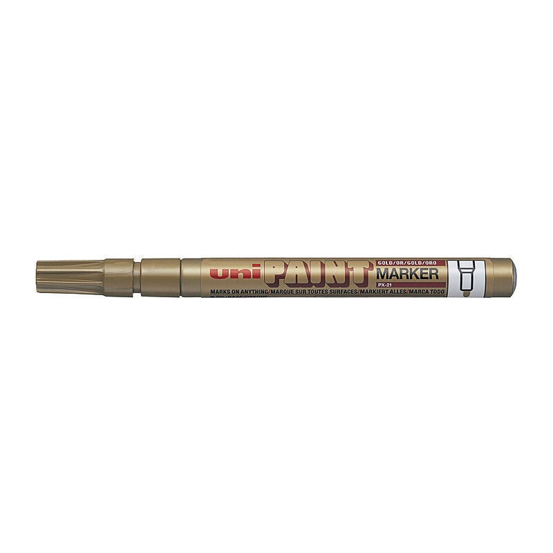 uni Paint Markers PX-21 Fine Bullet Tip Gold, Box of 12 uni Paint Markers PX-21 Fine Bullet Tip Gold, Box of 12
