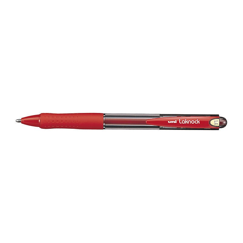 uni Laknock Retractable Ballpoint Pens 1.4 mm Red, Box of 12 uni Laknock Retractable Ballpoint Pens 1.4 mm Red, Box of 12