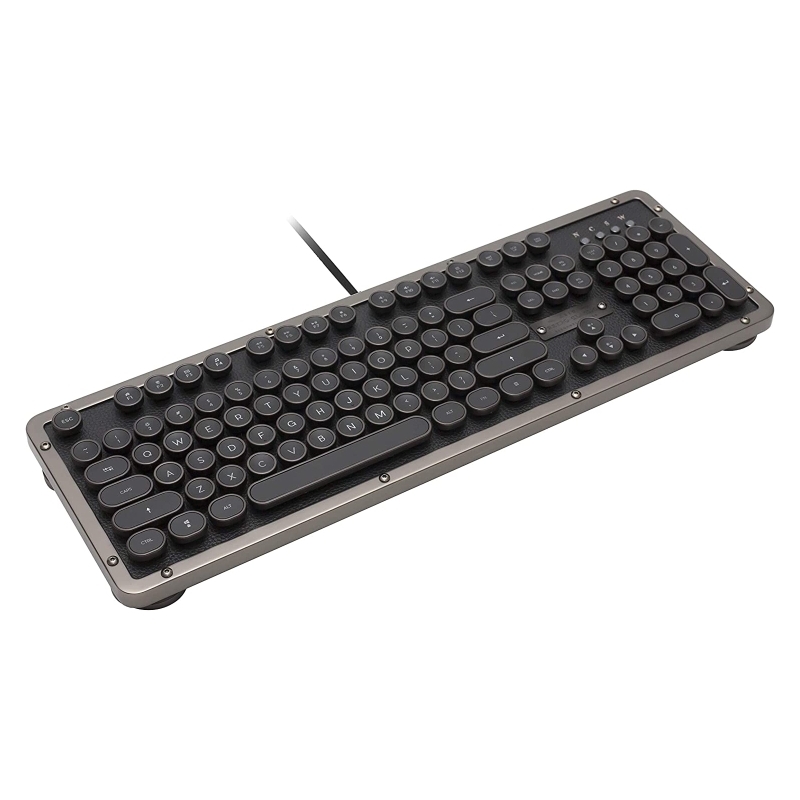 Azio Wired Retro Classic Keyboard - Black