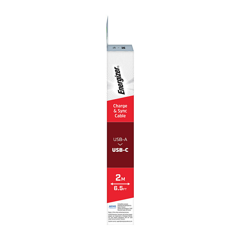 Energizer 2m TPE USB-A / USB-C Cable - Black Energizer 2m TPE USB-A / USB-C Cable - Black