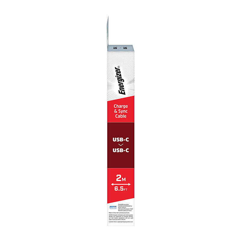 Energizer 2m TPE USB-C / USB-C Cable - Black