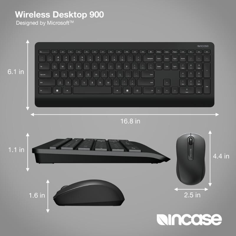Incase Wireless Keyboard & Mouse Desktop 900 - Black Incase Wireless Keyboard & Mouse Desktop 900 - Black