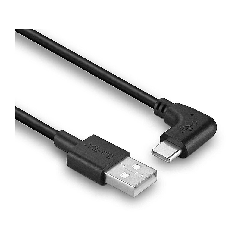 Lindy 1m USB 2.0 Type A To C Cable 90 degree Right Angle