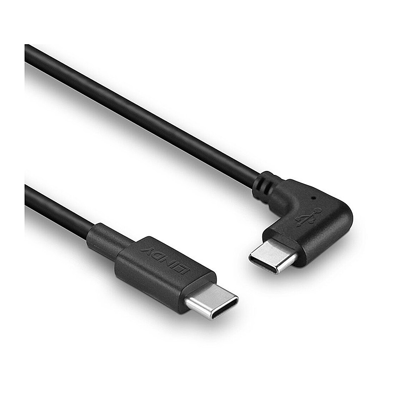 Lindy 0.5m USB 2.0 Type C Cable, 90 degrees Right Angle