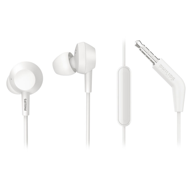 Philips BASS In-Ear Headphones with Mic - White