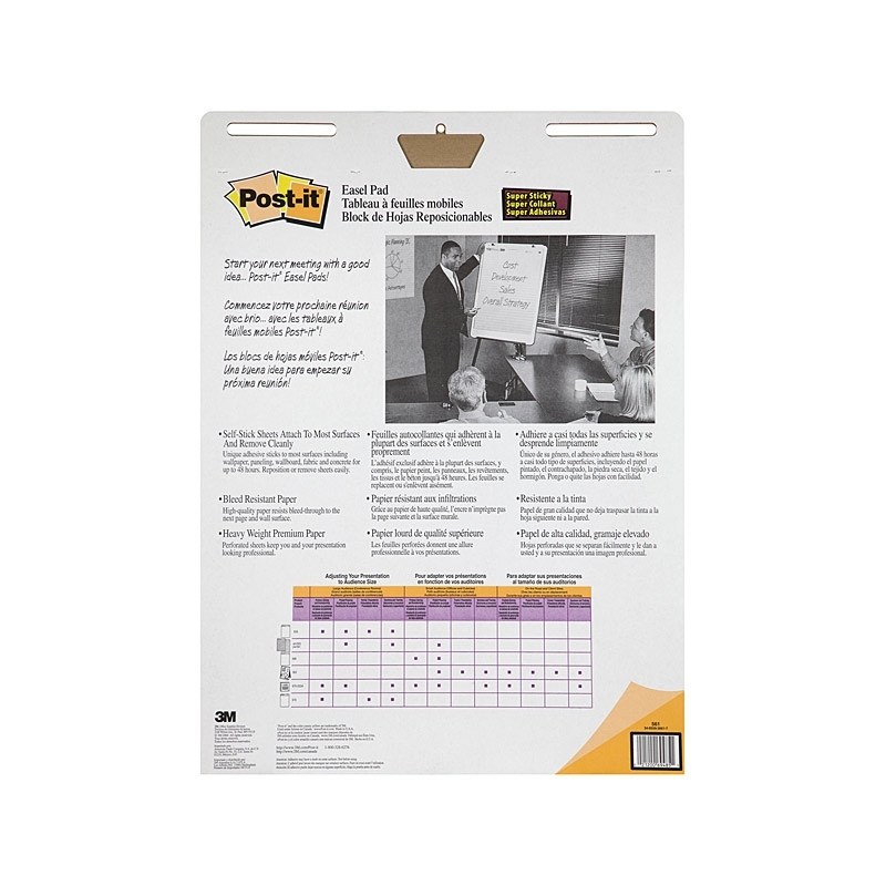 Post-It Lined Easel Pads Canary Yellow 635 x 762mm - Box of 2