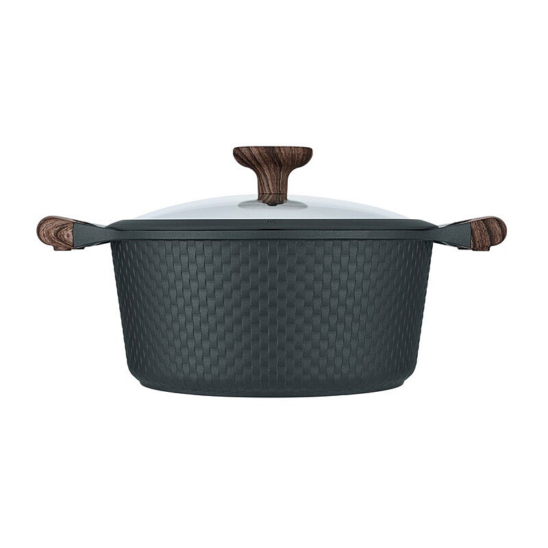 Resto Ran Black Casserole with Lid - Diameter 24cm Resto Ran Black Casserole with Lid - Diameter 24cm