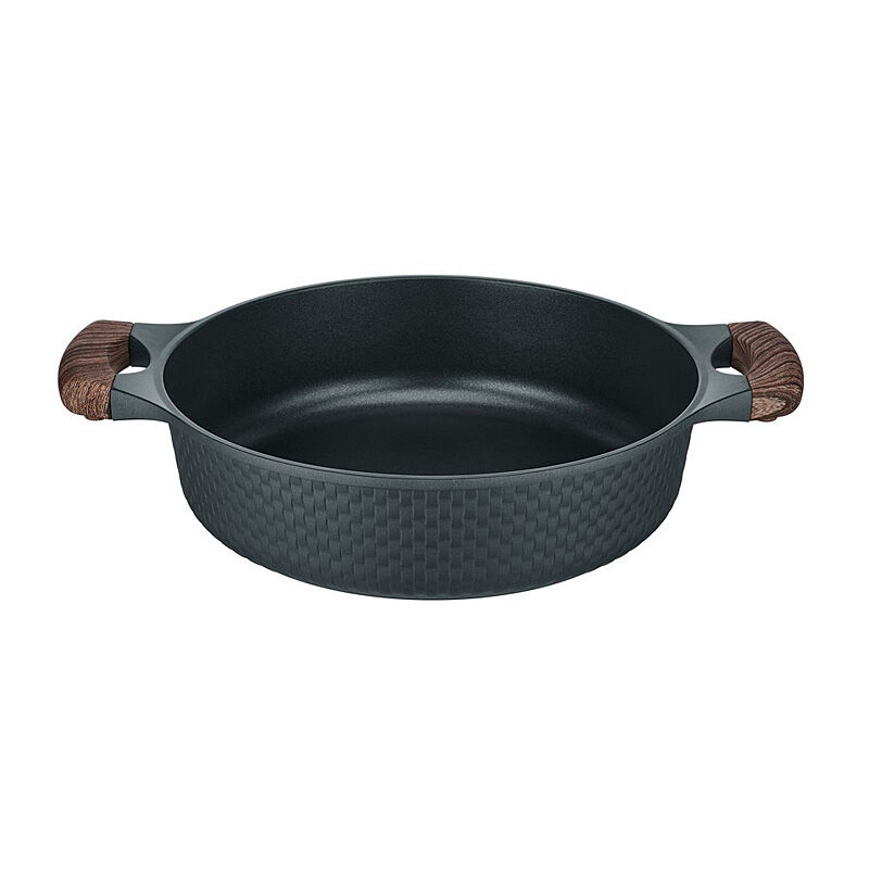 Resto Ran Black Shallowpot with Lid - Diameter 28cm