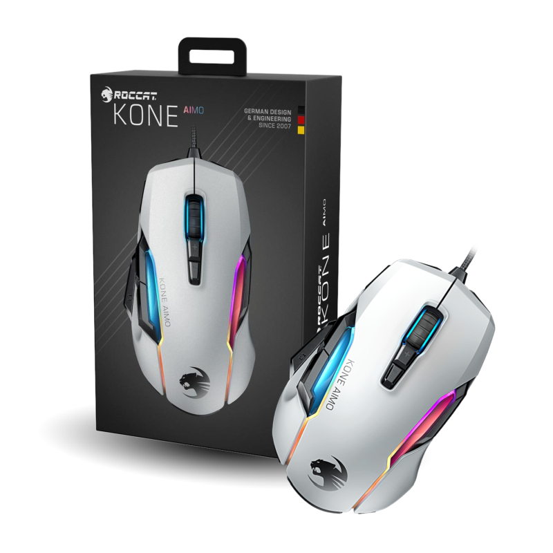 Roccat Kone AIMO Remastered RGB Gaming Mouse - White | Ink Depot