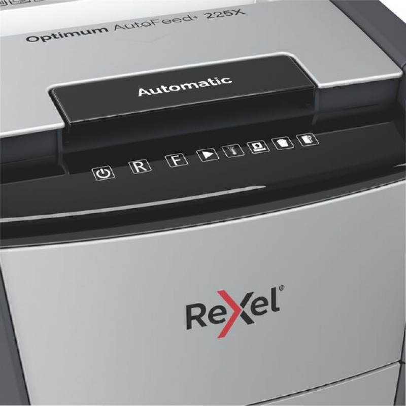 Rexel Optimum AutoFeed+ 225X Cross Cut Shredder, 225 Sheet Capacity Rexel Optimum AutoFeed+ 225X Cross Cut Shredder, 225 Sheet Capacity