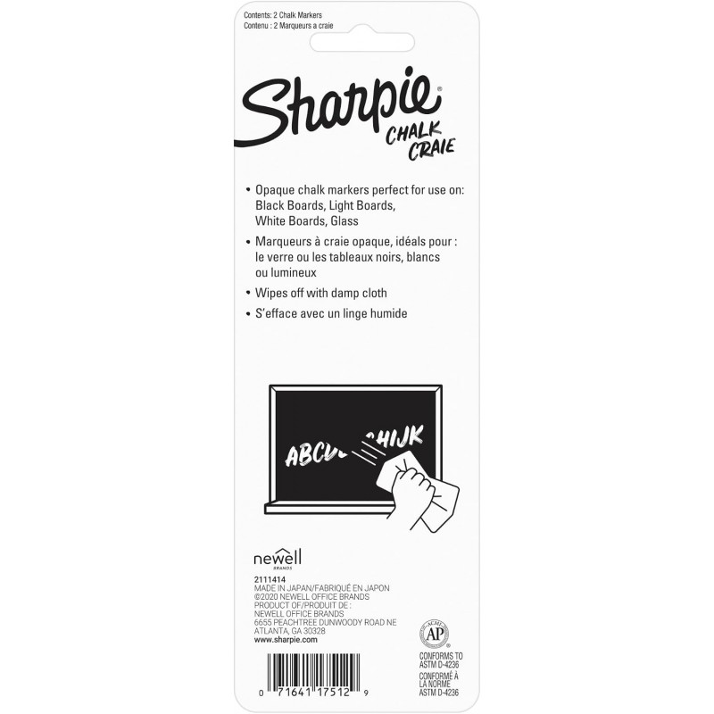 Sharpie Chalk Markers Medium Point White, Box of 4 Packs of 2 Sharpie Chalk Markers Medium Point White, Box of 4 Packs of 2