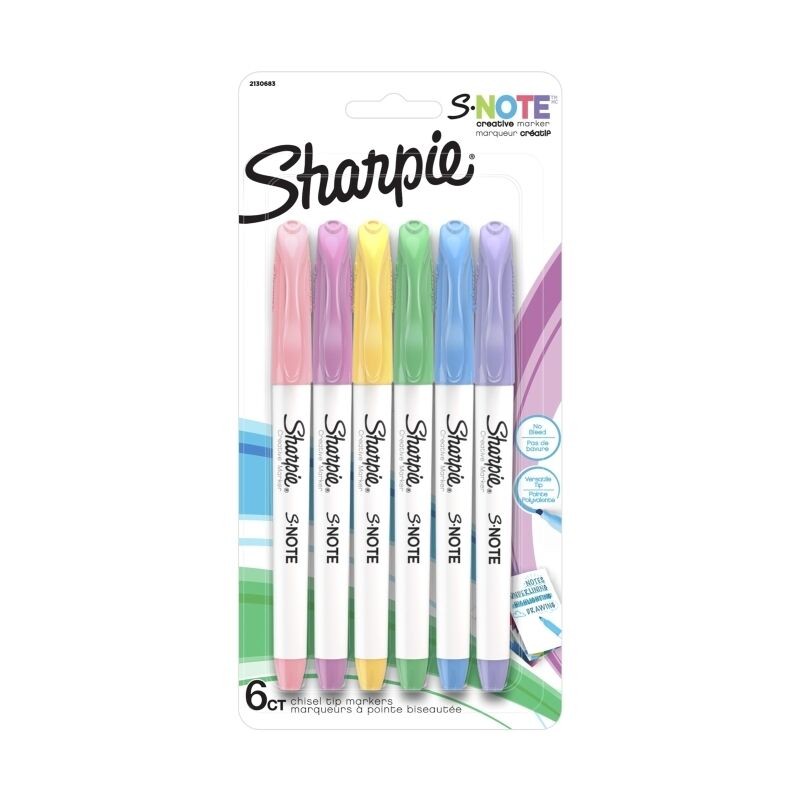 Sharpie S-Note Pastel Creative Highlighters, 6 Packs of 6 Sharpie S-Note Pastel Creative Highlighters, 6 Packs of 6