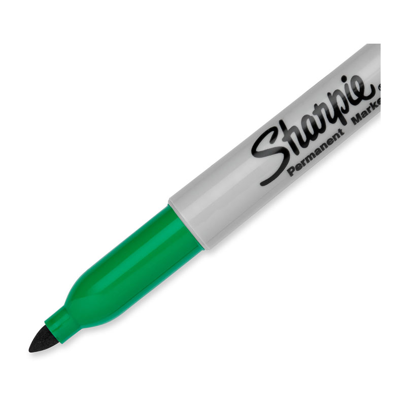 Sharpie Permanent Marker Fine Point Green UPC - Box of 12