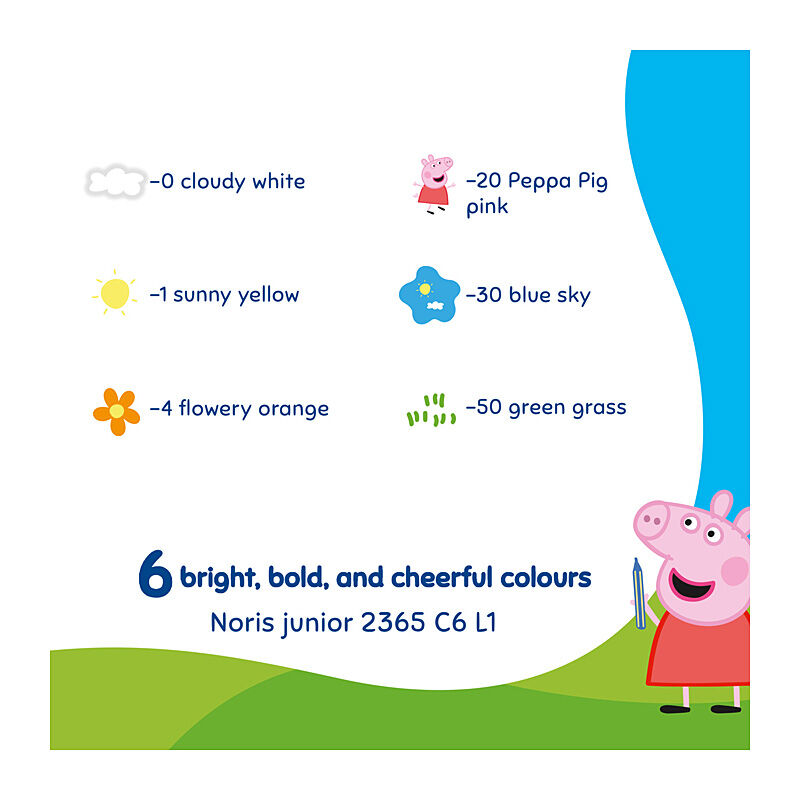 Staedtler 2365 L1 Peppa Pig Sidewalk Chalks - Pack of 6 - Box of 10