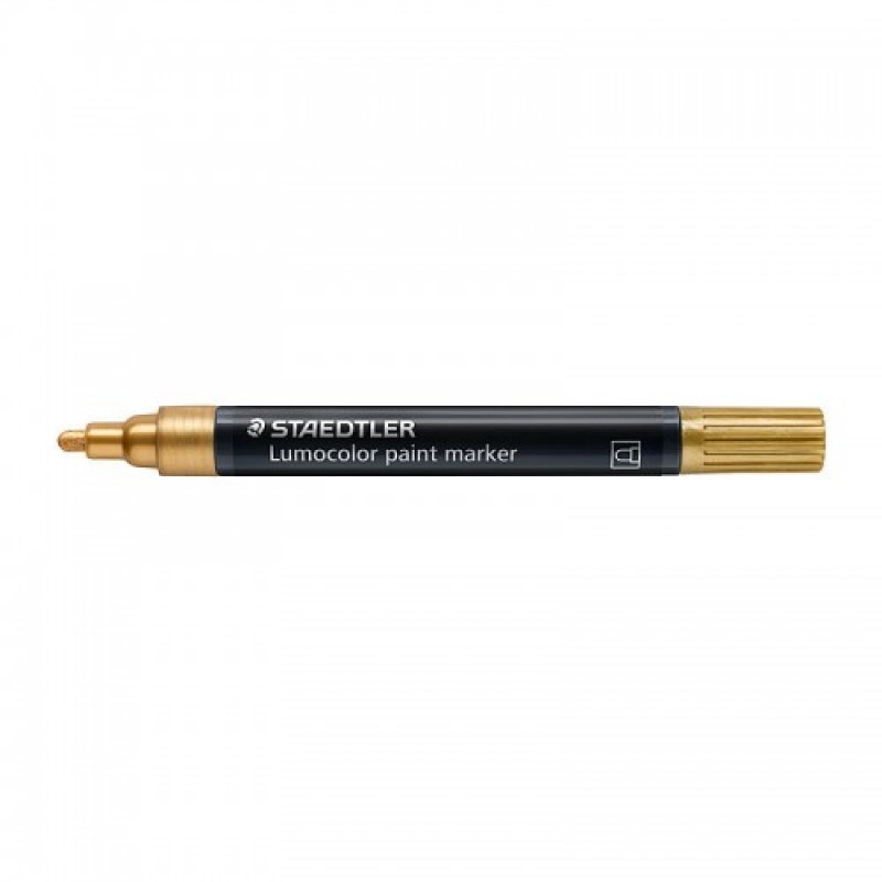 Staedtler 349 Lumocolor Paint Markers - Gold - Box of 10