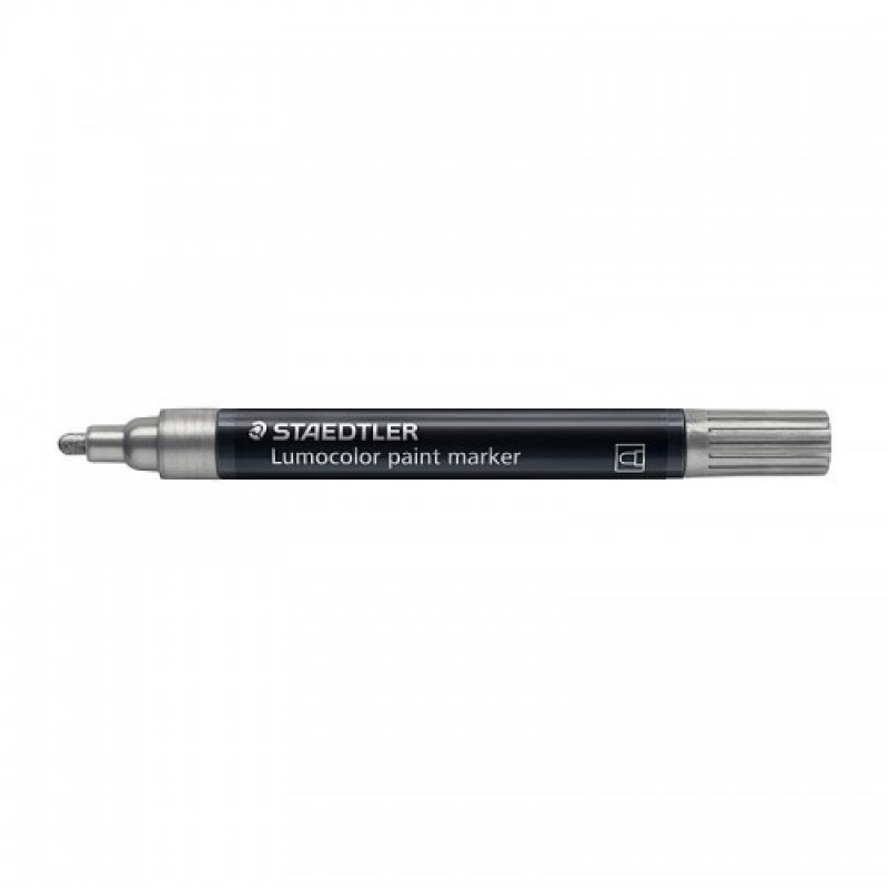 Staedtler 349 Lumocolor Paint Markers - Silver - Box of 10