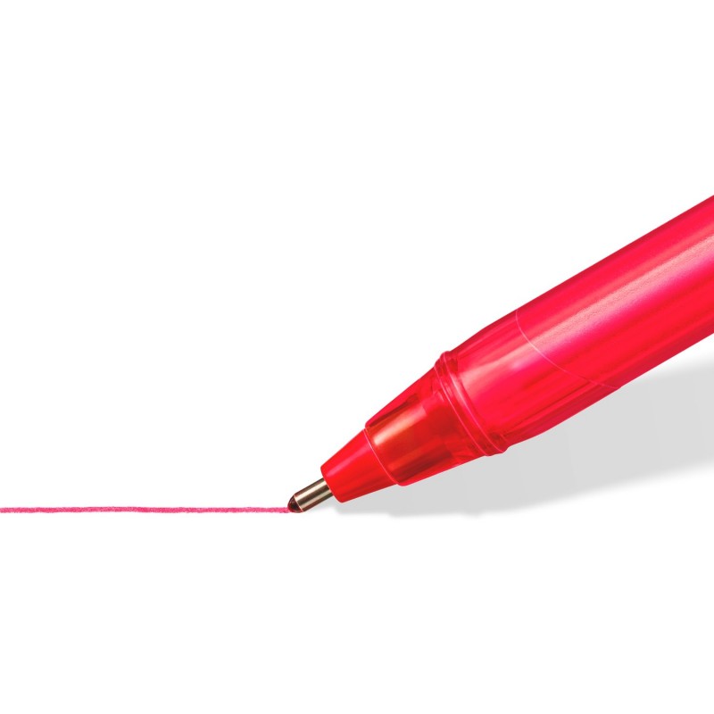 Staedtler 4320 Triangular Ballpoint Pens Red Medium 1.0 mm, Box of 10