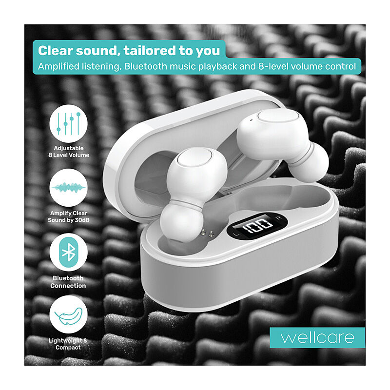 Wellcare Sound Amplify TWS Wireless Earbuds - White