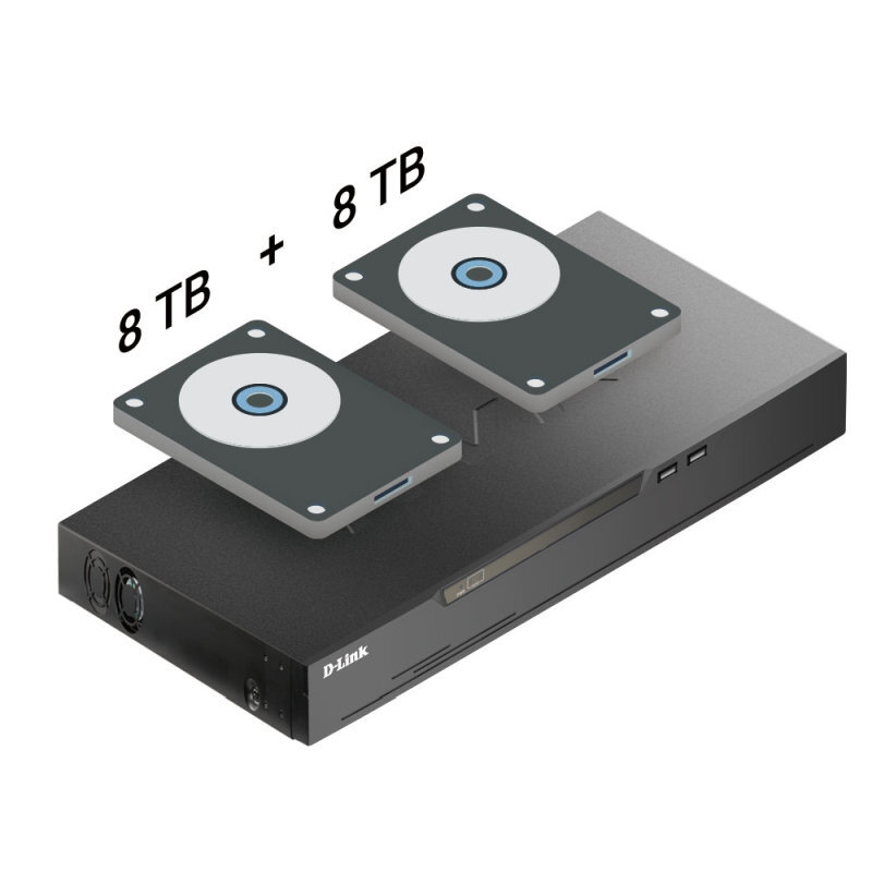 D-Link 16-Channel H.265 Network Video Recorder with 16 PoE Ports