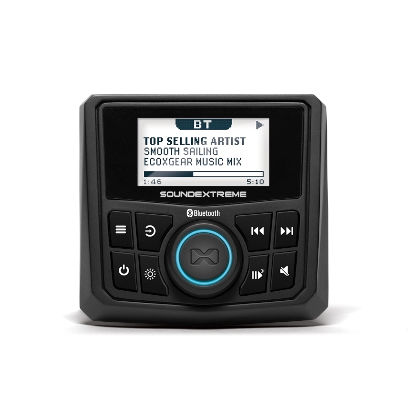 EcoXgear Marine AM/FM/Bluetooth Digital Media Radio + LED Light Controller + 6.5 inch Speakers