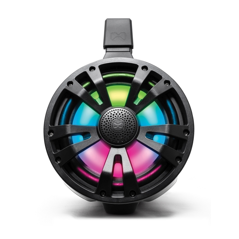 EcoXgear ETB08 2-Pack Black 8 Inch Marine Amplified Speakers + 1 Battery Pack