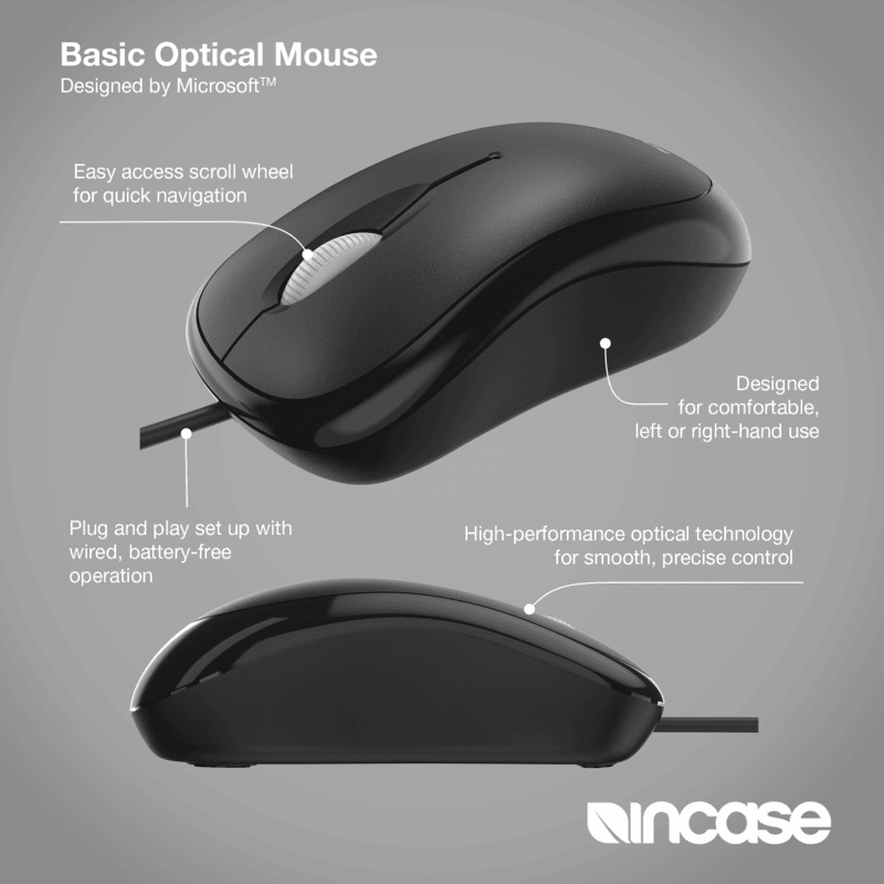 Incase Wired USB Optical Mouse - Black Incase Wired USB Optical Mouse - Black