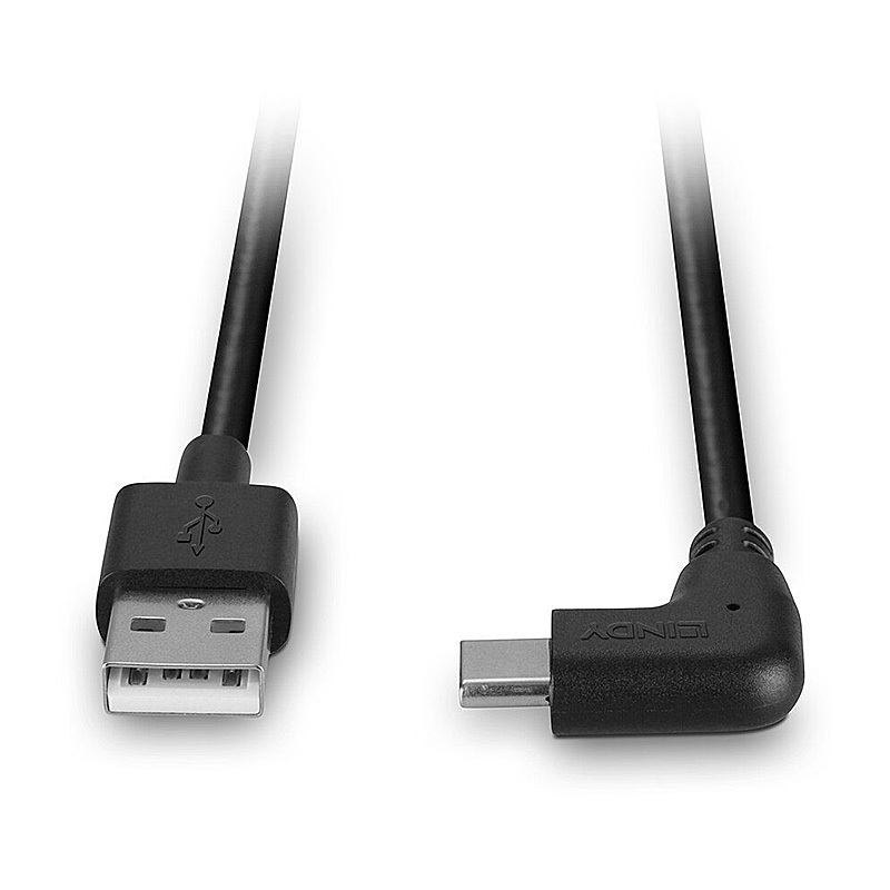 Lindy 1m USB 2.0 Type A To C Cable 90 degree Right Angle