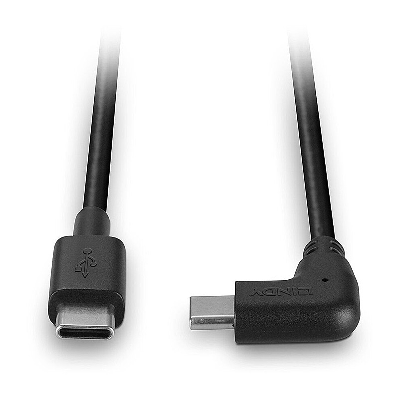 Lindy 0.5m USB 2.0 Type C Cable, 90 degrees Right Angle