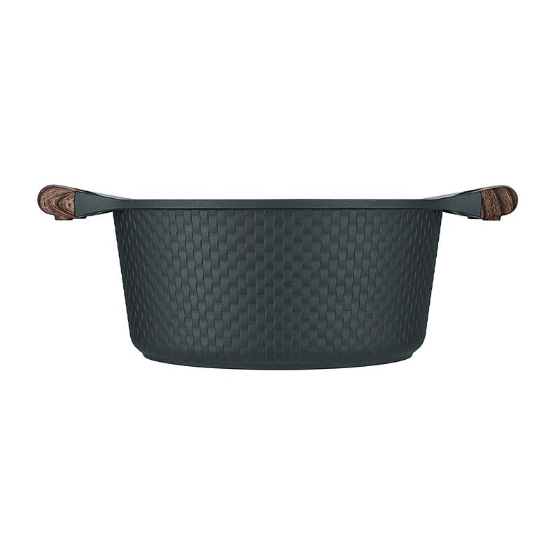 Resto Ran Black Casserole with Lid - Diameter 24cm Resto Ran Black Casserole with Lid - Diameter 24cm