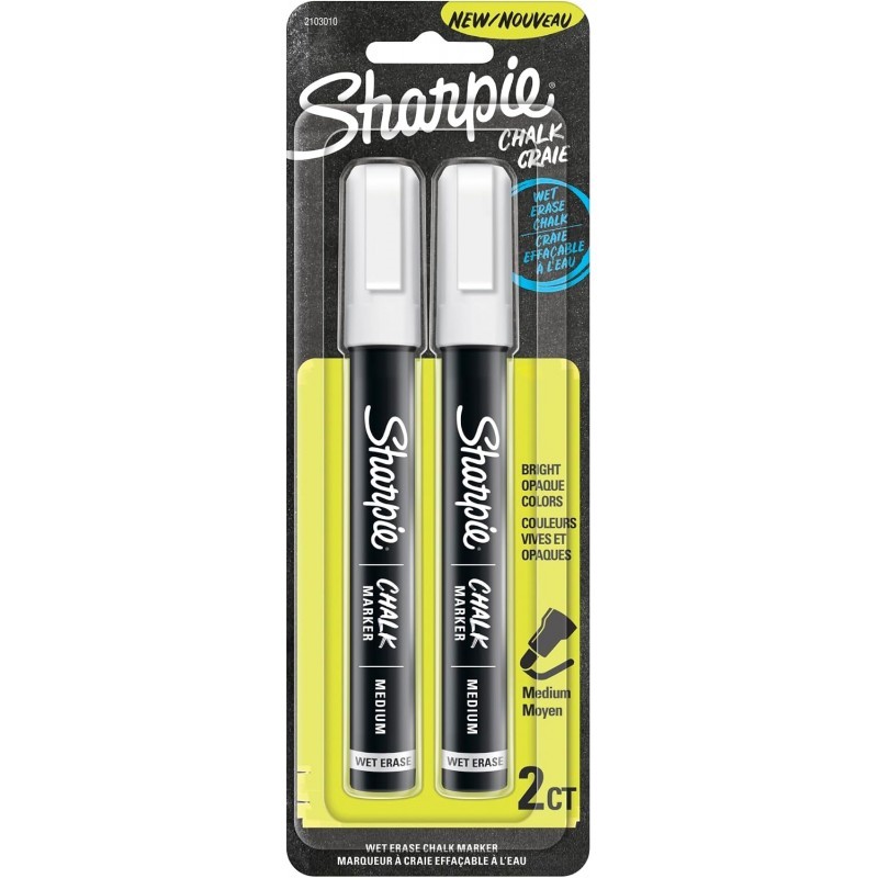 Sharpie Chalk Markers Medium Point White, Box of 4 Packs of 2 Sharpie Chalk Markers Medium Point White, Box of 4 Packs of 2