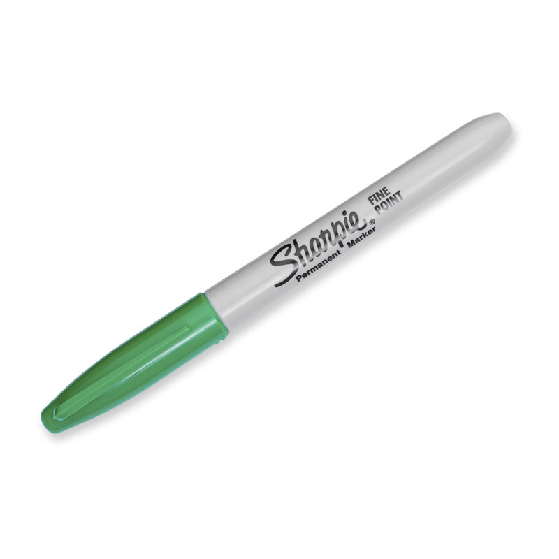 Sharpie Permanent Marker Fine Point Green UPC - Box of 12
