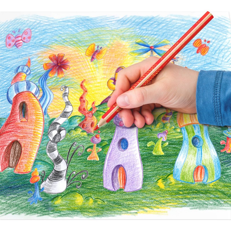 Staedtler Noris Jumbo Coloured Pencils with Sharpener Assorted Colours, Box of 12 Staedtler Noris Jumbo Coloured Pencils with Sharpener Assorted Colours, Box of 12