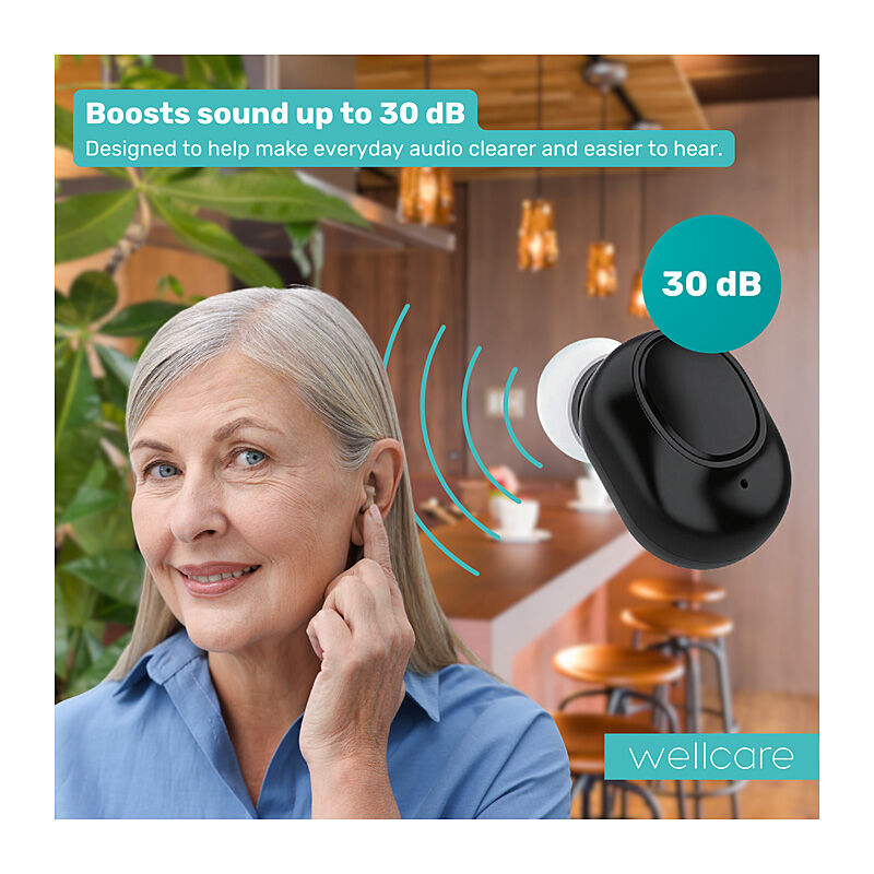 Wellcare Sound Amplify TWS Wireless Earbuds - Black