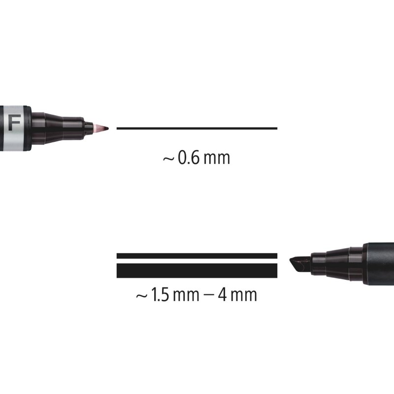 Staedtler Lumocolor Permanent Duo Markers Black, Box of 10