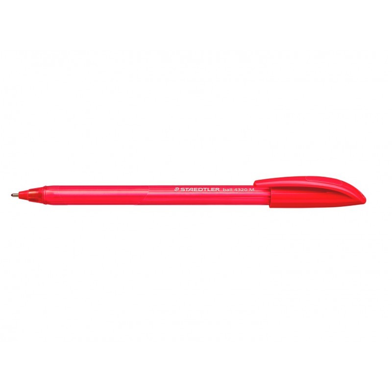 Staedtler 4320 Triangular Ballpoint Pens Red Medium 1.0 mm, Box of 10