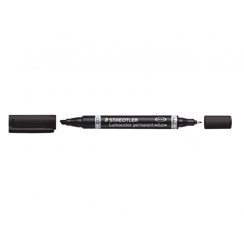 Staedtler Lumocolor Permanent Duo Markers Black, Box of 10