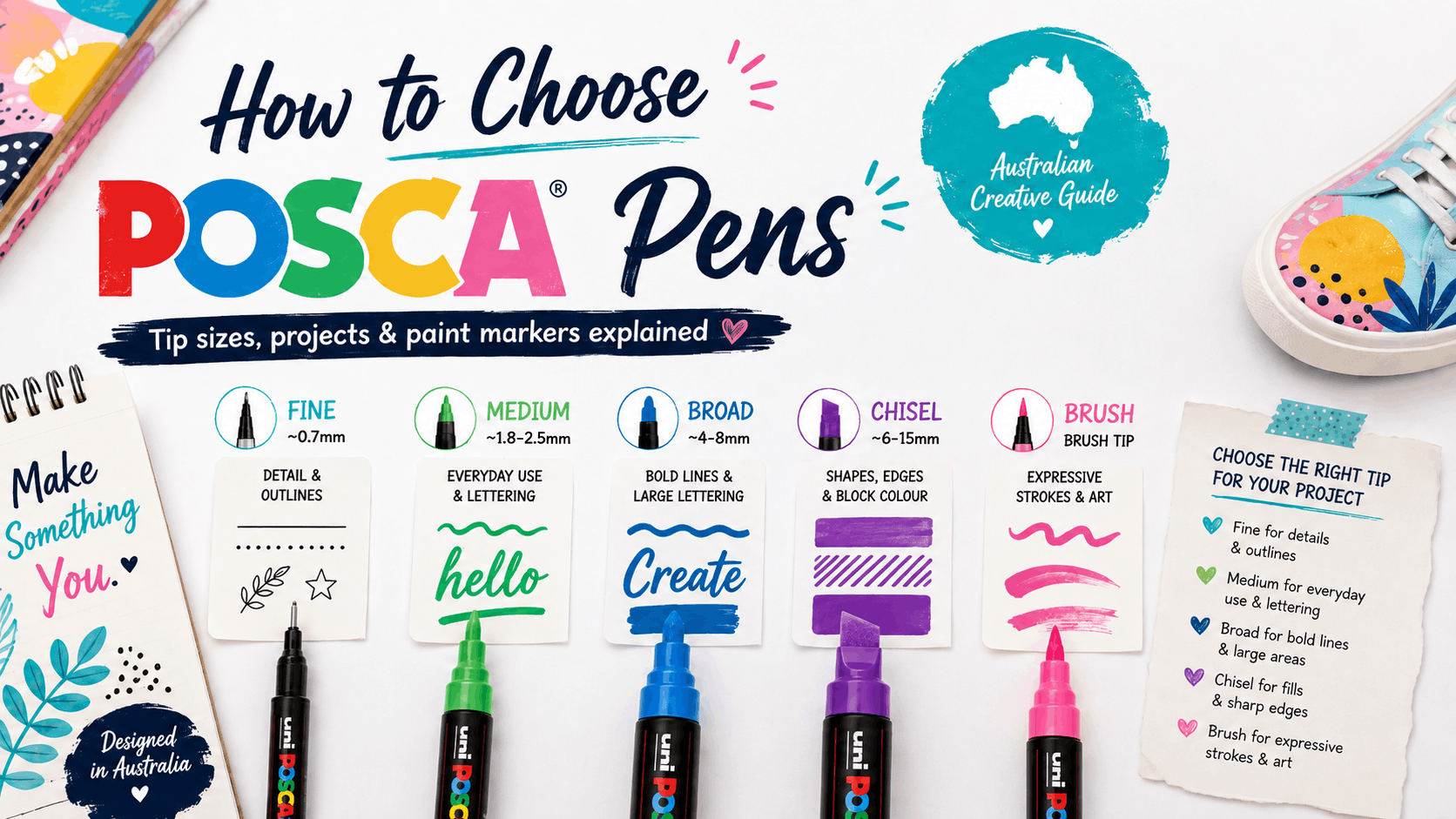 How to Choose POSCA Pens & Paint Markers: An Australian Guide for Drawing, Craft & Projects