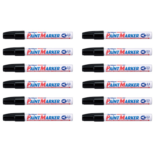 Artline 400 Paint Marker 2.3mm Bullet Tip Black - Box of 12
