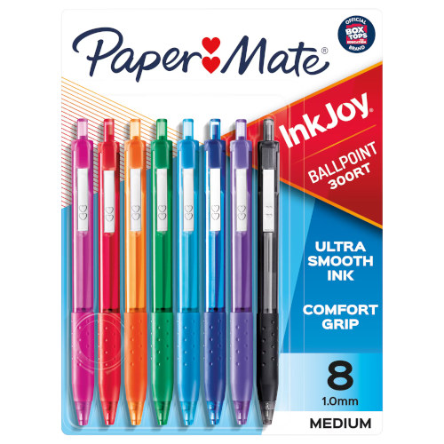 Paper Mate Inkjoy 300RT Ball Pen Assorted Colours - Pack of 8 - Box of 6