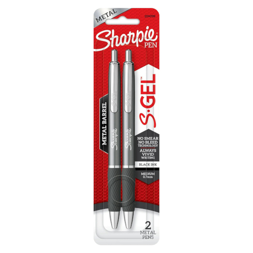 Sharpie Gel Gun Metal Grey 0.7mm Black - Pack of 2 - Box of 6