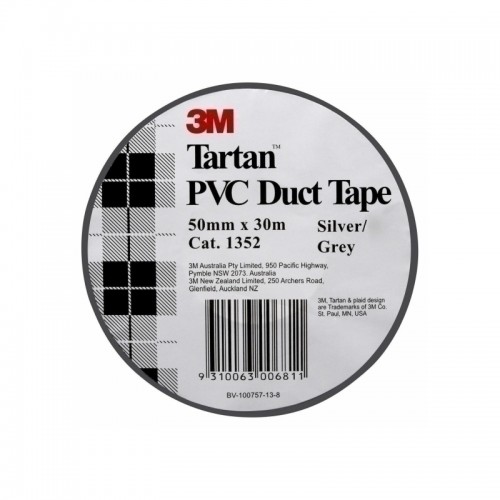 3M 1352 Tartan PVC Duct Tape - Grey - 50mm x 30m/Box of 36