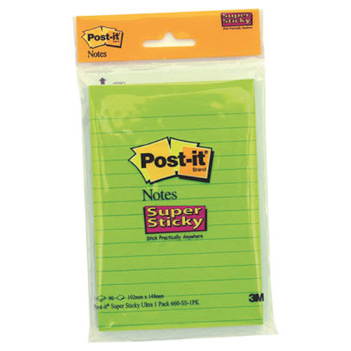 Post-It Super Sticky Lined Notes 660-SS-1PK - Box of 6