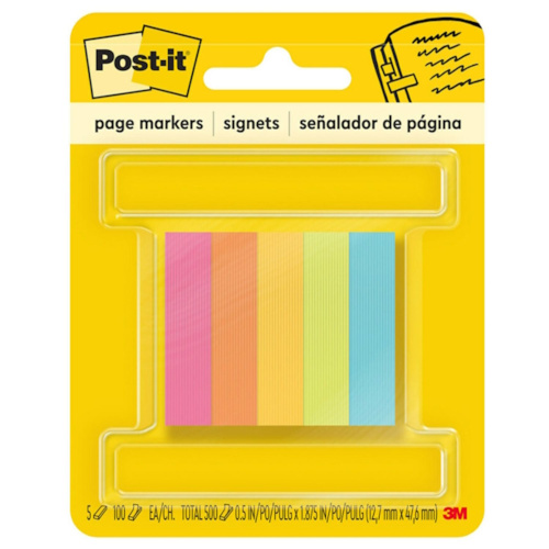 Post-It Page Marker 670-5ASST - Pack of 5 - Box of 6
