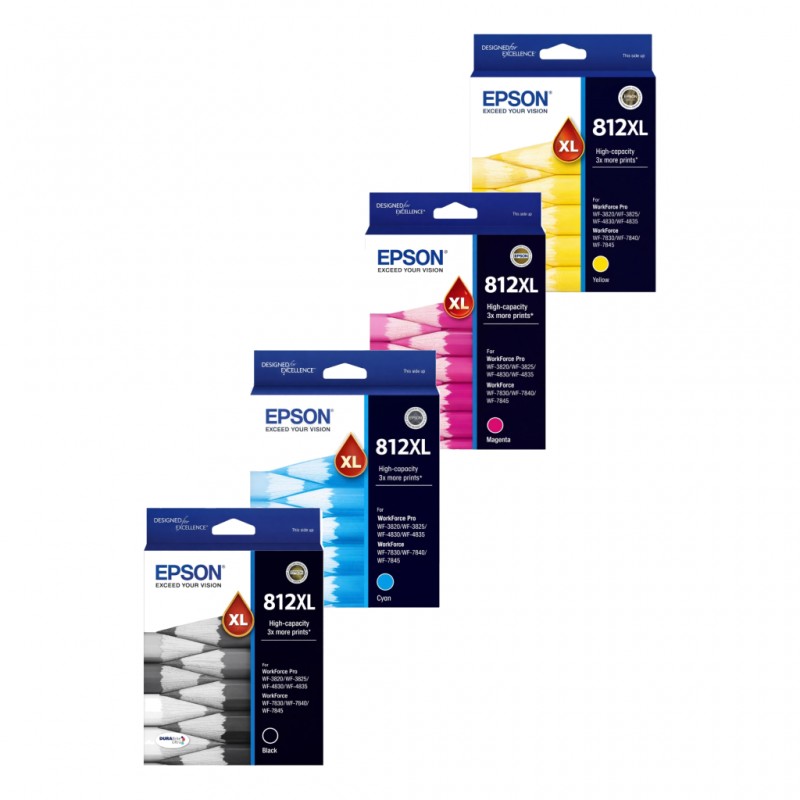 4 Pack Epson 812XL Genuine Ink Cartridges 4 Pack Epson 812XL Genuine Ink Cartridges