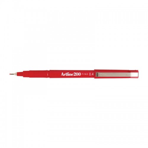 Artline 200 Fineliner Pen 0.4mm Red - Box of 12